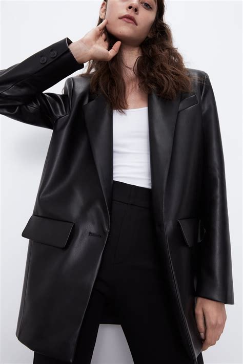 oversized leather blazer zara.